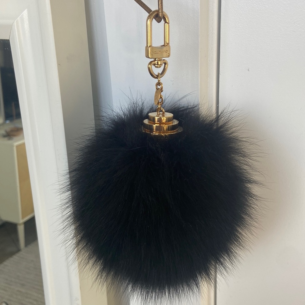 Louis Vuitton Black Mink Fur Bag Charm